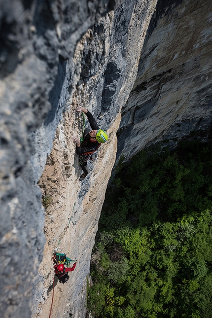 Alessio Roverato, Monte Spitz, Valgadena, arrampicata - Alessio Roverato e Angela Carraro su Angelo Mio (Monte Spitz - Valgadena)