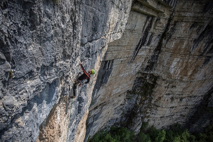 Alessio Roverato, Monte Spitz, Valgadena, climbing - Alessio Roverato and Angela Carraro climbing Angelo Mio (Monte Spitz - Valgadena)