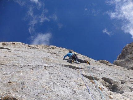 Torre del Formenton, new rock climb at Passo di San Pellegrino, Dolomites