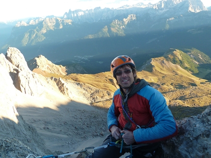 Torre del Formenton, Val Fredda, Dolomiti - Occhi d’acqua (7b, 210m, Marco Bozzetta, Costante Carpella 09/2015), Torre del Formenton, Dolomiti