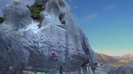 Video: Isaac Buckley climbs King Line at Flock Hill, New Zealand