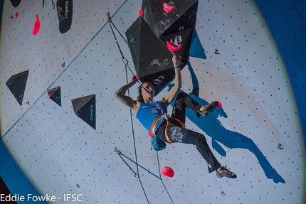 Lead World Cup 2016, Villars - Anak Verhoeven competing in the second stage of the Lead World Cup 2016 at Villars in Switzerland