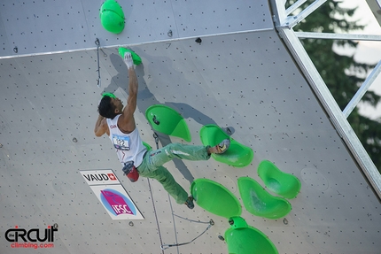 Lead World Cup 2016, Villars - Sean McCol competing in the second stage of the Lead World Cup 2016 at Villars in Switzerland