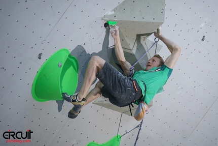 Lead World Cup 2016, Villars - Jakob Schubert competing in the second stage of the Lead World Cup 2016 at Villars in Switzerland