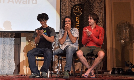Urko Carmona Barandiaran - Sachi Amma, Urko Carmona Barandiaran and Dmitrii Sharafutdinov at Arco Rock Legends 2014