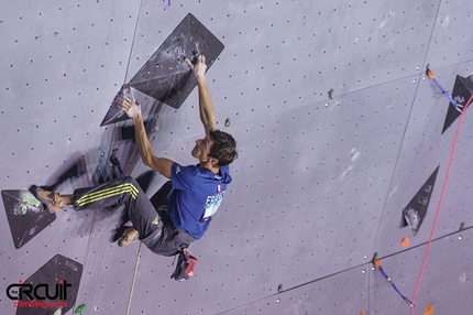 Lead World Cup 2016, Briançon - Romain Desgranges competing in the third stage of the Lead World Cup 2016 at Briançon