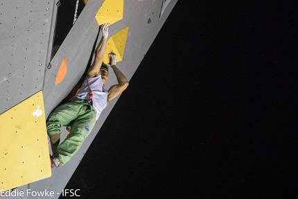 Coppa del Mondo Lead 2016, Briançon Francia - Sean McColl durante la terza tappa della Coppa del Mondo Lead 2016 a Briançon