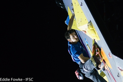 Coppa del Mondo Lead 2016, Briançon Francia - Romain Desgranges durante la terza tappa della Coppa del Mondo Lead 2016 a Briançon