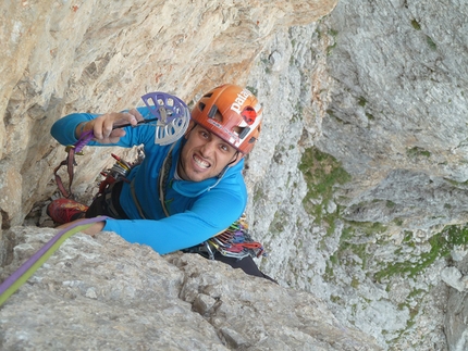 Bastava un Piumino, Dolomiti di Brenta, Val d'Ambiez, Andrea Simonini, Gianluca Beliamoli - Bastava un Piumino, Dolomiti di Brenta: Il mitico Friend del 5 essenziale x questa via