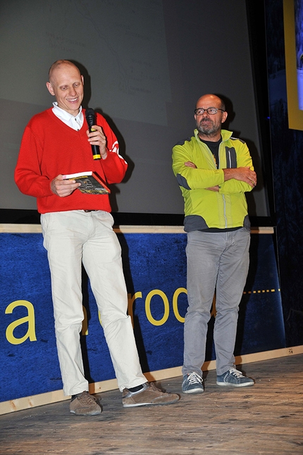 Cortina InCroda 2016, Katharina Saurwein, Jorg Verhoeven - Alberto Gaspari, presidente degli Scoiattoli e Francesco Cappellari a Cortina InCroda 2016