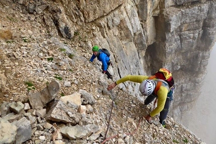 Frisch-Renzler al Sass dla Crusc - Sulla via Frisch-Renzler al Sass dla Crusc (Dolomiti)