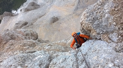 Frisch-Renzler al Sass dla Crusc - Sulla via Frisch-Renzler al Sass dla Crusc (Dolomiti)