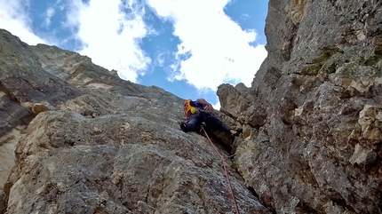 Frisch-Renzler al Sass dla Crusc - Sulla via Frisch-Renzler al Sass dla Crusc (Dolomiti)