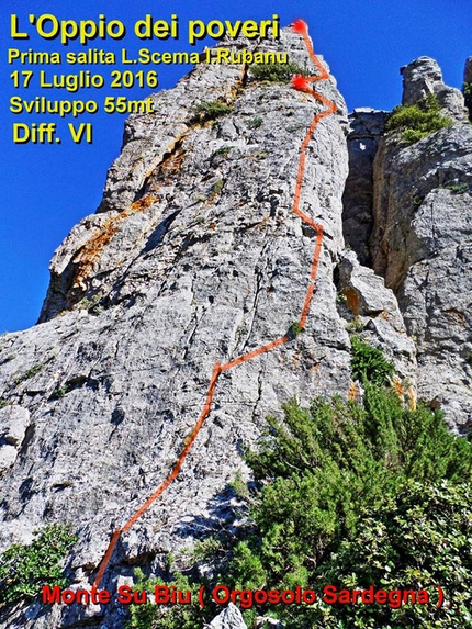 Sardegna nuove vie alpinistiche - L'Oppio dei poveri, Monte Su Biu, Orgosolo, Sardegna
