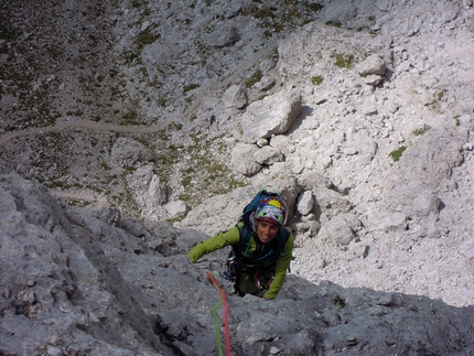 Torvagando for Nepal, Annalisa Fioretti, Gianpietro Todesco - Campanile Dülfer (Spigolo SO, Cadini di Misurina), Dolomiti