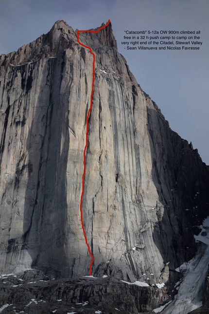 Isola di Baffin, Canada, Nicolas Favresse, Sean Villanueva, Matteo Della Bordella, Matteo De Zaiacomo, Luca Schiera - Catacomb, Citadel, Stewart Valley. 5.12a OW 900m