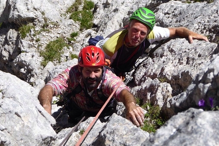 Torre di Babele, Gruppo della Civetta, Dolomiti, Ivo Ferrari - Sulla parete Sud-Est della Torre di Babele per la via Goedeke-Rien, Gruppo della Civetta, Dolomiti