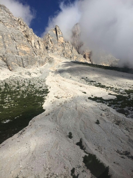 Smottamenti alle pendici del Monte Pelmo, Dolomiti