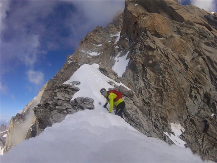 Ueli Steck, Mont Blanc, Innominata Ridge - Ueli Steck on 16/08/2016 climbing the Innominata Ridge, Mont Blanc