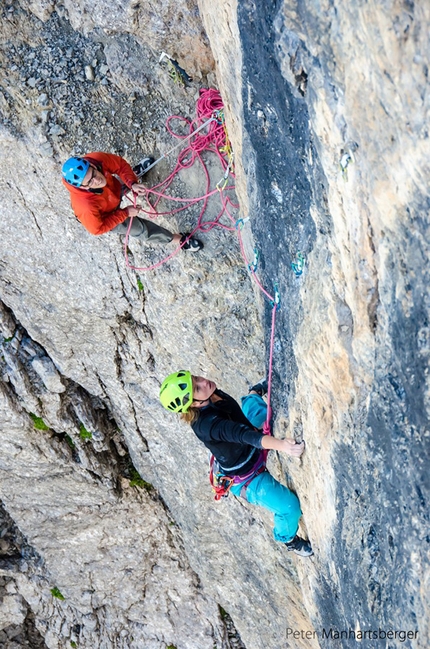 Bramosia Scura, Cima Vallon, Sella, Dolomiti - Sulla via Bramosia Scura, Cima Vallon, Sella, Dolomiti