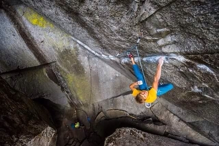 Alexander Megos, Dreamcatcher, Squamish, Canada - Alexander Megos making the third ascent of Dreamcatcher at Squamish, Canada, after Chris Sharma (2005), Sean McColl (2009) and Ben Harnden (2012)