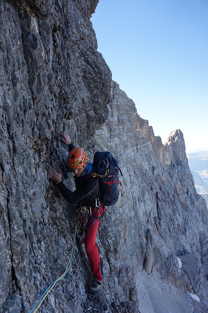 Civetta, Tom Ballard, Marcin Tomaszewski, Dolomiti - Marcin Tomaszewski durante la prima salita di 'Dirty Harry' (VII, 1375m, 24-25/08/2016), effettuata insieme a Tom Ballard sulla parete Nord Ovest del Civetta, Dolomiti.