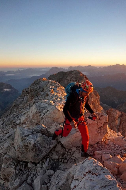 Civetta, Tom Ballard, Marcin Tomaszewski, Dolomites - Marcin Tomaszewski after the first ascent of 'Dirty Harry' (VII, 1375m, 24-25/08/2016), together with Tom Ballard up the NW Face of Civetta, Dolomites.