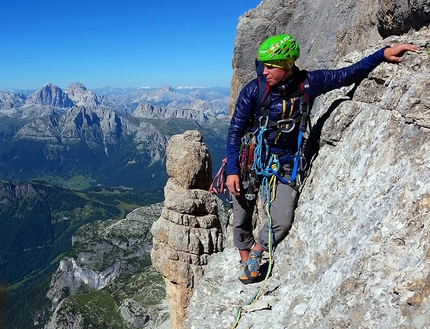 Civetta, Tom Ballard, Marcin Tomaszewski, Dolomites - Tom Ballard making the first ascent of 'Dirty Harry' (VII, 1375m, 24-25/08/2016), together with Marcin Tomaszewski up the NW Face of Civetta, Dolomites.