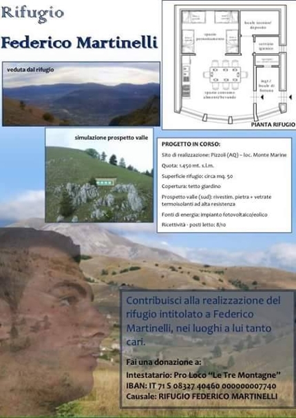 Rifugio Federico Martinelli, Pizzoli - Il Rifugio Federico Martinelli sorgerà  a Ju Monte, Monte Marine, Parco Nazionale 'Gran Sasso - Monti della Laga'