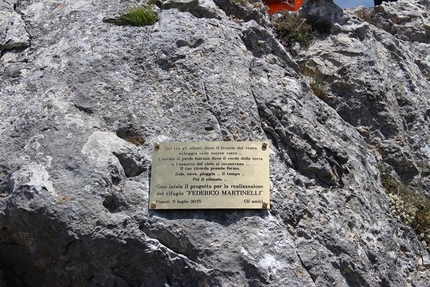 Rifugio Federico Martinelli, Pizzoli - Durante la deposizione della targa il 12 Luglio 2015 in memoria di Federico Martinelli