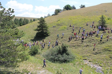 Rifugio Federico Martinelli, Pizzoli - Durante la deposizione della targa il 12 Luglio 2015 in memoria di Federico Martinelli