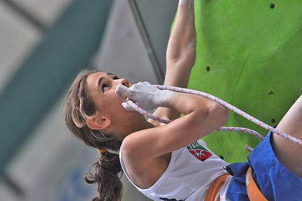 Laura Rogora - Laura Rogora competing in the Youth World Climbing Championship 2015 at Arco