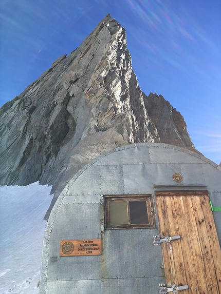 Denis Trento, Cresta di Rochefort, Grandes Jorasses, Monte Bianco - Denis Trento e la Cresta di Rochefort e la traversata delle Grandes Jorasses durante il primo tentativo del 24/08/2016