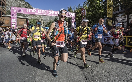 Tor des Géants 2016 - Gianluca Galeati, Pablo Criado and Oliviero Bosatelli at the start of Tor des Géants on 11/09/2016 at Courmayeur