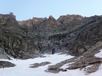 Pizzo d'Andolla, Marco Bagliani, Pierluigi Maschietto, Giovanni Pagnoncelli, Edoardo Polo, Marcello Sanguineti - Durante l'apertura della via 'Lorenzo Marani' il 16-17 luglio 2016 sulla parete est di Pizzo d'Andolla