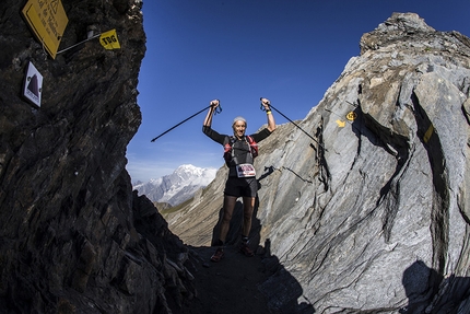 Tor des Géants 2016 - Oliviero Bosatelli al Col de Malatrà, prima della discesa verso Courmayeur