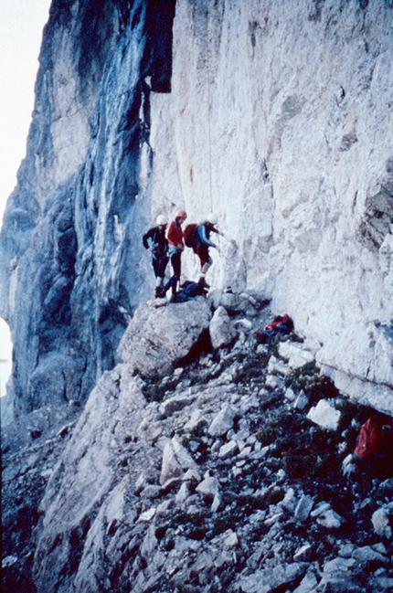 Paolo Leoni, Marmolada, Dolomiti - Graziano Maffei, Mariano Frizzera e Paolo Leoni in Marmolada, Dolomiti