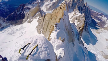 Markus Pucher, Cerro Pollone, Patagonia - Markus Pucher climbing Cerro Pollone in Patagonia alone on 17 September 2016