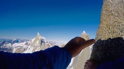 Markus Pucher, Cerro Pollone, Patagonia - Markus Pucher il 17 settembre 2016 sul Cerro Pollone, Patagonia