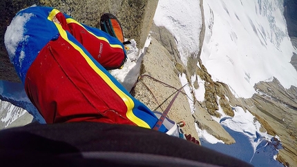 Markus Pucher, Cerro Pollone, Patagonia - Markus Pucher il 17 settembre 2016 sul Cerro Pollone, Patagonia