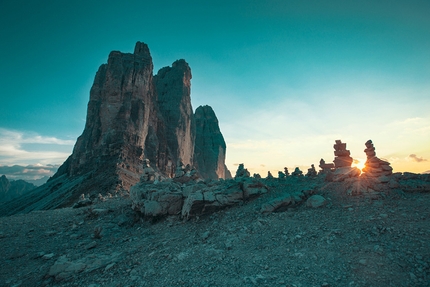  Via degli Spagnoli Cima Grande di Lavaredo, Tre Cime di Lavaredo, Dolomites - Tramonto sulle Tre Cime di Lavaredo, Dolomiti