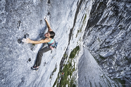 Ines Papert climbs Scaramouche on Hoher Göll, Berchtesgaden Alps