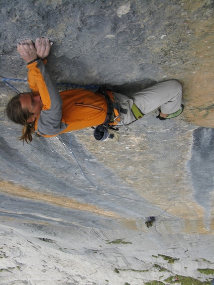 Wenden - Jörg Andreas and Felix Neumärker climbing Zahir+ 8c at the Wendenstöcke, Switzerland