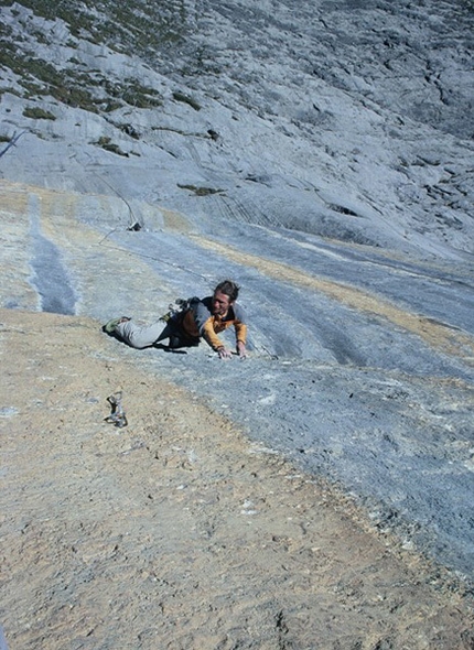Wenden - Jörg Andreas and Felix Neumärker climbing Zahir+ 8c at the Wendenstöcke, Switzerland.