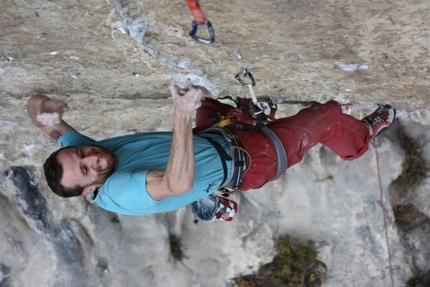 Tomas Mrazek - Tomas Mrazek making the first ascent of Xaxid Hostel 9a+ at Misja Pec, Slovenia.