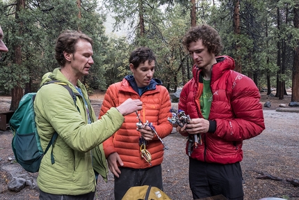 Adam Ondra, Dawn Wall, El Capitan, Yosemite - Alex Honnold teaching Adam Ondra the tricks of the trade in Yosemite