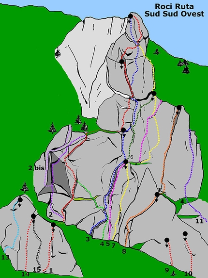 Bec Roci Ruta - Bec Roci Ruta, versante Sud sud ovest