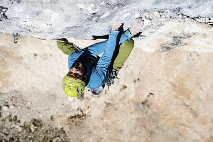 Black Pearl, Val Lunga, Dolomites, Florian Riegler, Martin Riegler - Florian Riegler and Martin Riegler making the first free ascent of their Black Pearl (8a+, 170m), Val Lunga, Dolomites