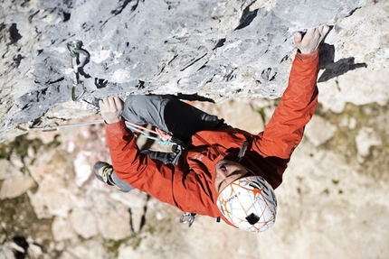 Black Pearl, Val Lunga, Dolomites, Florian Riegler, Martin Riegler - Florian Riegler and Martin Riegler making the first free ascent of their Black Pearl (8a+, 170m), Val Lunga, Dolomites