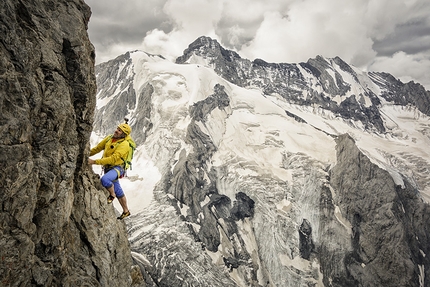 Christoph Hainz, Ortler, Golden Pillar of Ortler - Christoph Hainz making the first ascent of 'Golden Pillar of Ortler'